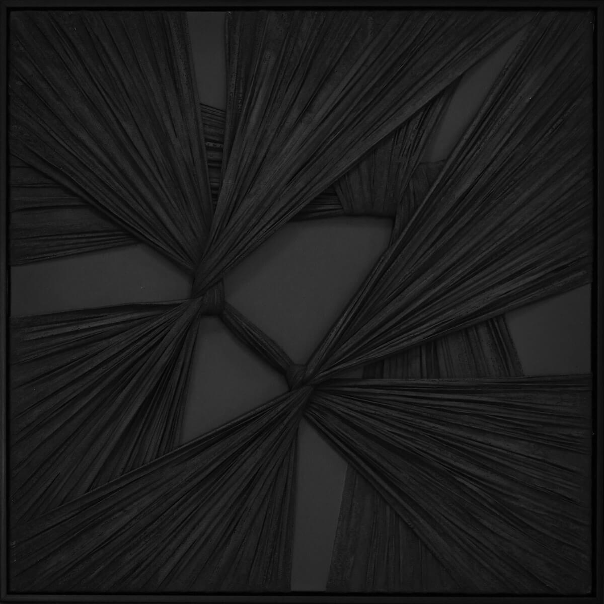 Nordih Art Plaster Textile Knot Structure - Black 80×80 cm