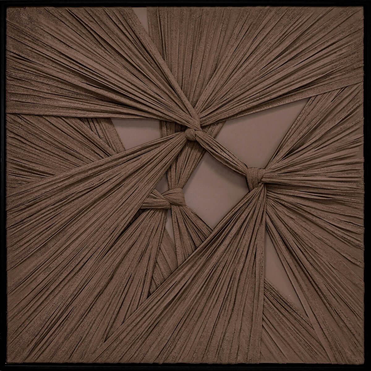 Nordih Art Plaster Textile Knot Structure - Brown 80×80 cm