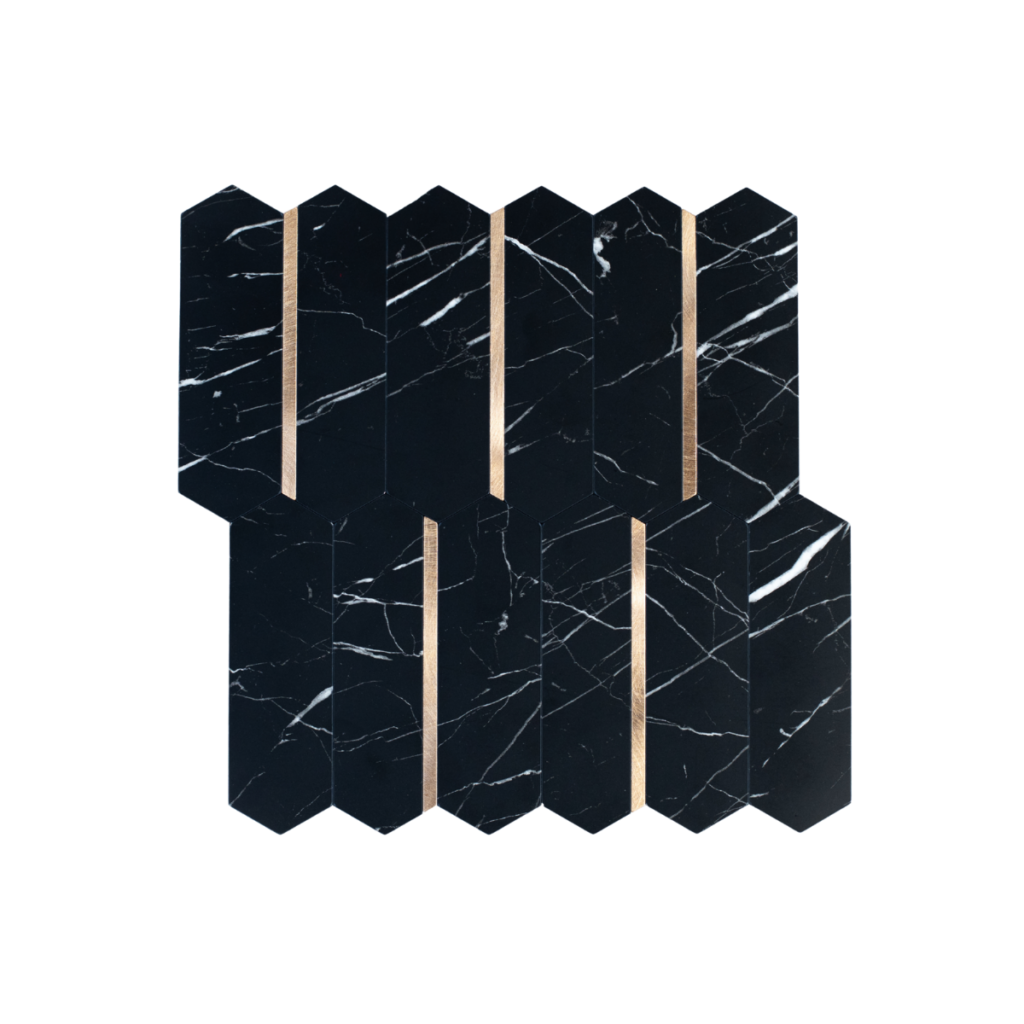 Nordih - Alumiiniumkomposiidist seinapaneel - Black Marble Pinstripe 270x270 mm