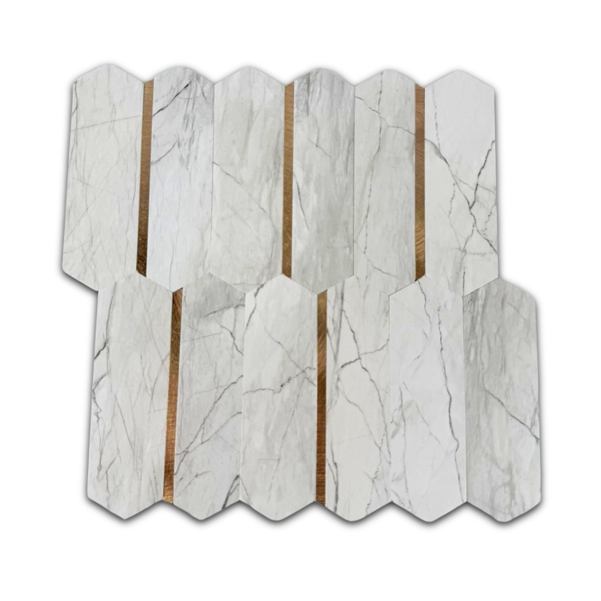 Nordih - Aluminium Composite Panel - White Marble Pinstripe 270x270 mm
